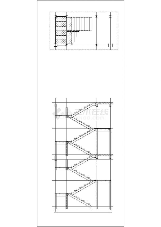 北京市海淀区某知名汽车4S店钢结构展厅全套结构设计CAD图纸-图一