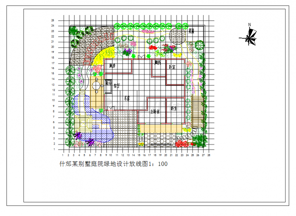 某地什邡某别墅庭院绿地景观设计施工图CAD图纸-图二