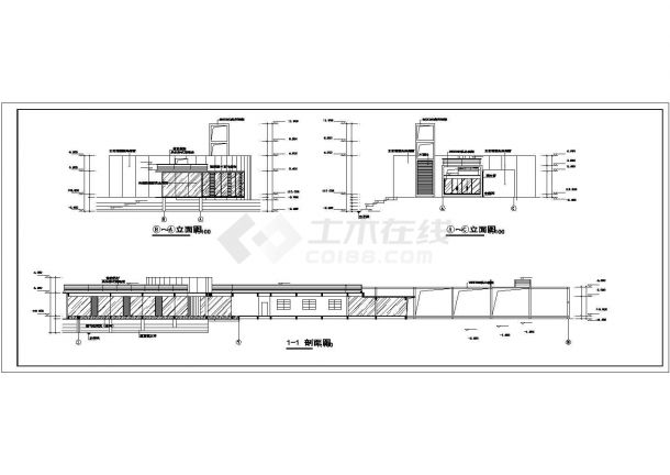  一层茶吧建筑设计图（长78.9米 宽12.2米）-图一