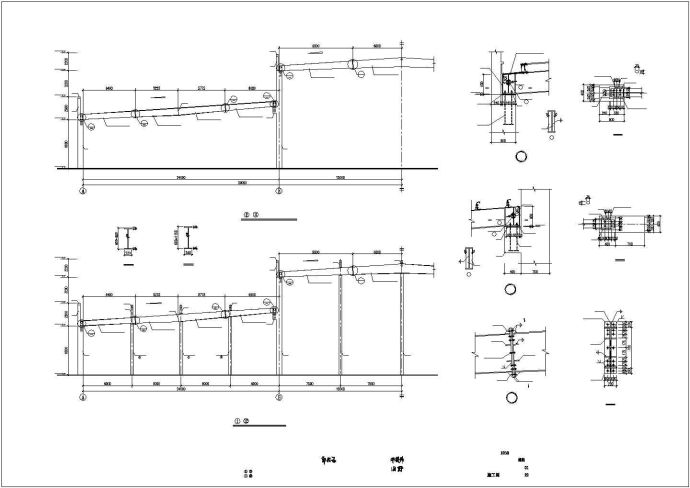 某地区古比雪夫主厂房结构设计CAD图纸_图1