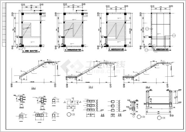 某地区多层框架大跨度厂房结构设计CAD图纸-图二