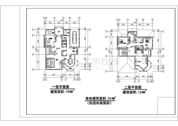 【无锡】某地多层别墅楼建筑施工全套设计cad图纸-图一