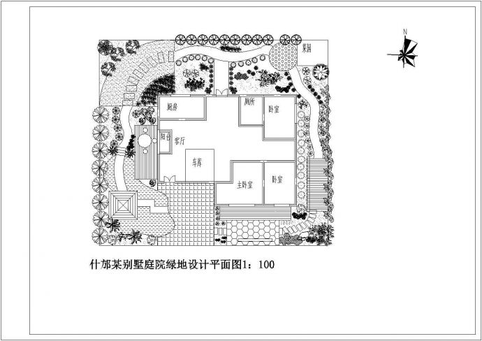 【南京】某高档小区别墅楼绿地全套施工设计cad图纸_图1