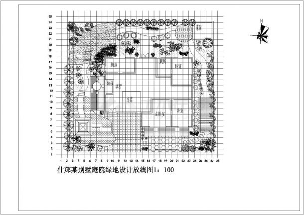【南京】某高档小区别墅楼绿地全套施工设计cad图纸-图二