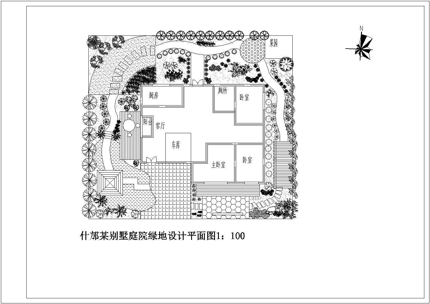 【南京】某高档小区别墅楼绿地全套施工设计cad图纸