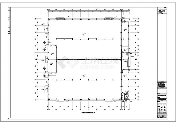 深圳某工厂9300平米单层钢结构加工厂车间全套电气系统设计CAD图纸-图一