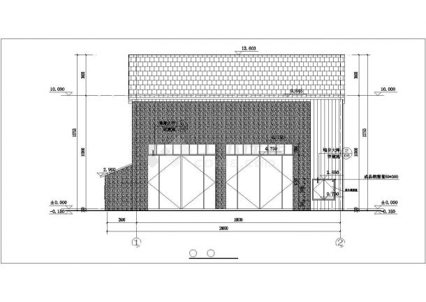 青岛市某农场300平米单层钢结构烘干车间建筑结构设计CAD图纸-图一