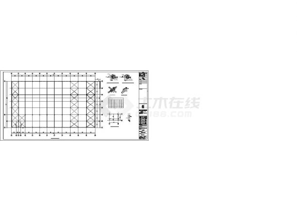 武汉市某大型污水处理厂单层钢结构厂房全套结构设计CAD图纸-图二