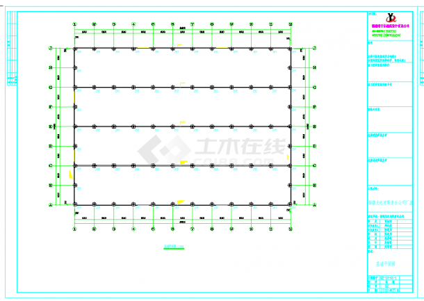 某地16米四跨钢结构厂房施工图含详细节点CAD图纸-图二