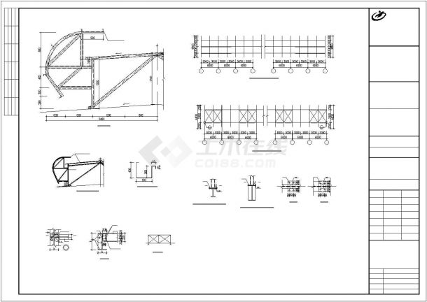 某经济区木业公司刨花板车间钢结构设计施工CAD图纸-图一