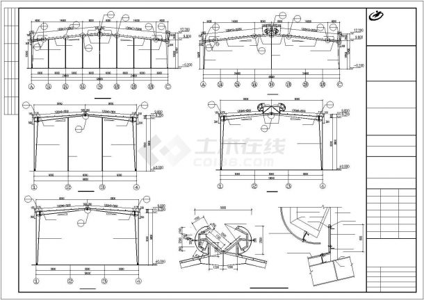 某经济区木业公司刨花板车间钢结构设计施工CAD图纸-图二