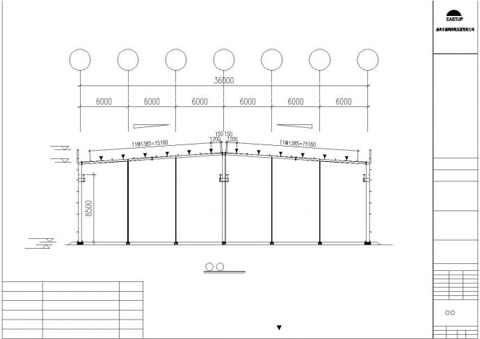 某经济区木业公司刚架结构车间设计施工CAD图纸_图1