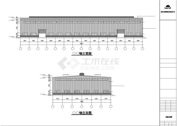 某经济区工程钢结构车间设计施工CAD图纸-图一