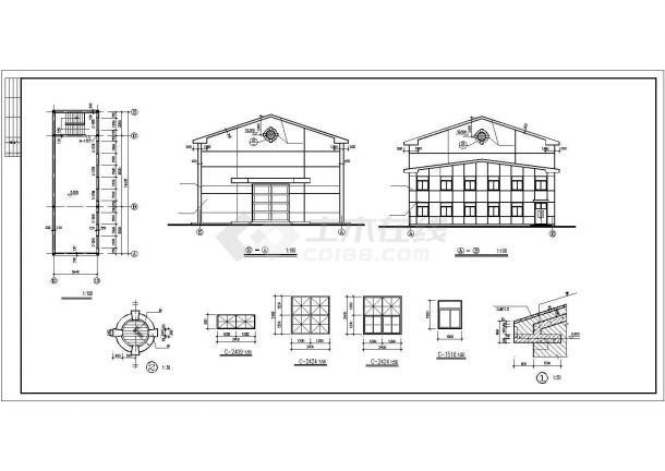 某经济区排架结构厂房建筑设计施工CAD图纸-图一