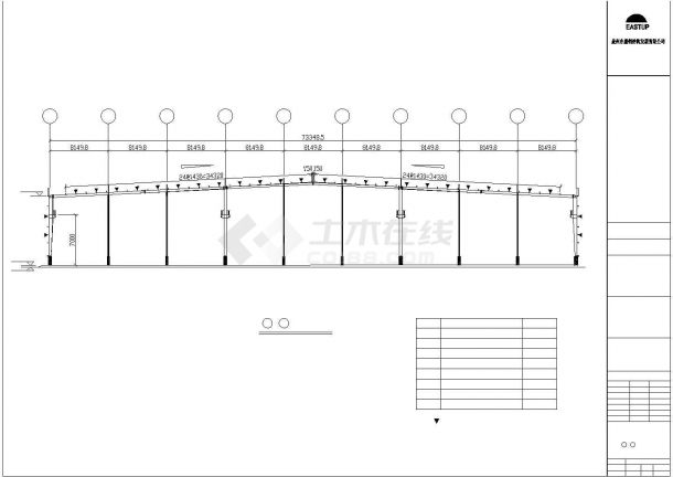 某经济区有限公司钢结构厂房建筑扩建设计施工CAD图纸-图二