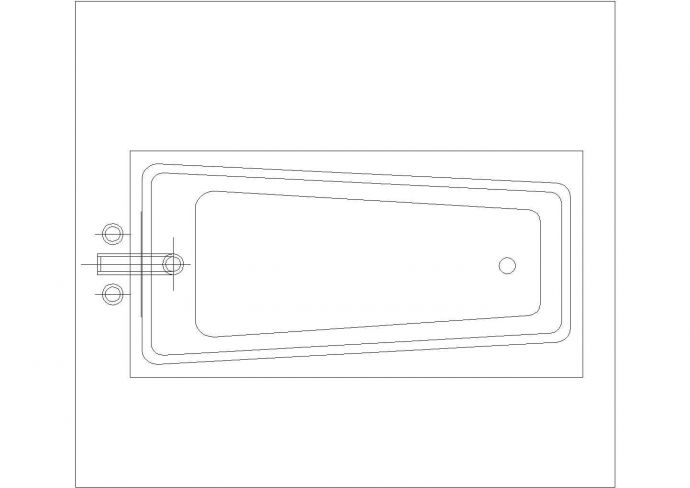 某浴缸CAD平立剖节点施工图纸_图1