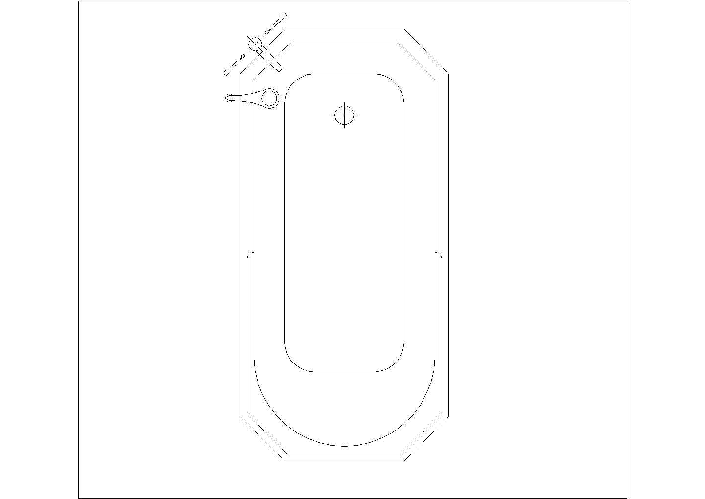 某浴缸平面CAD详细施工节点图纸