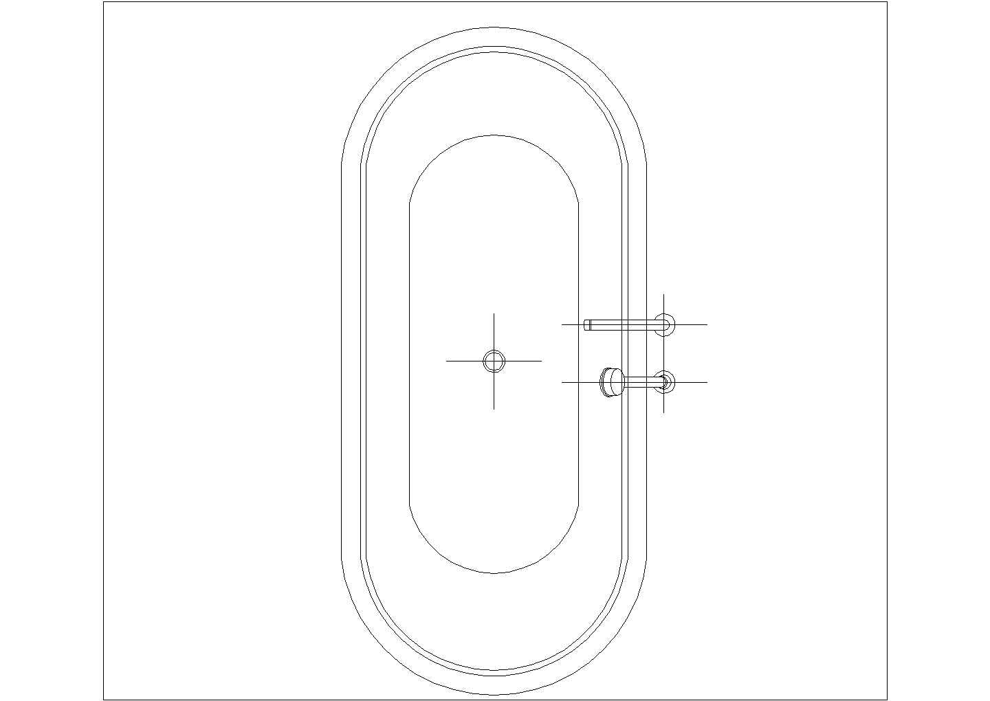 某浴缸平面CAD节点构造施工图