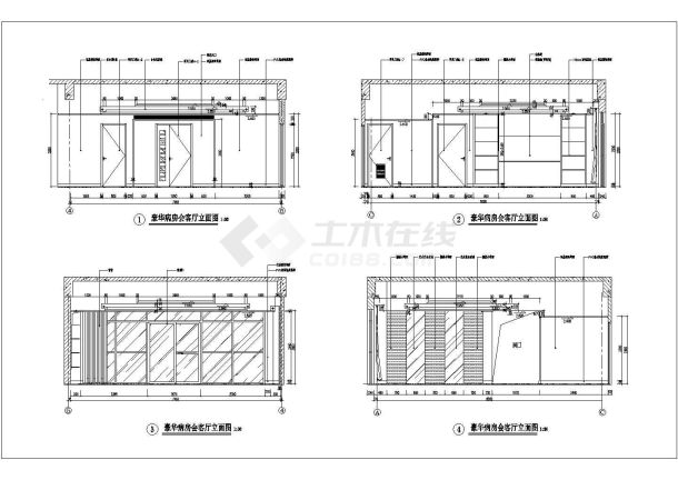 某病房会客厅CAD设计全套完整立面图-图一