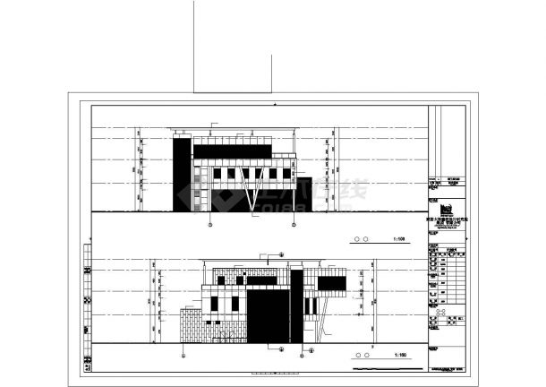 西安市某地产公司1970平米3层框架结构售楼中心建筑结构设计CAD图纸-图一