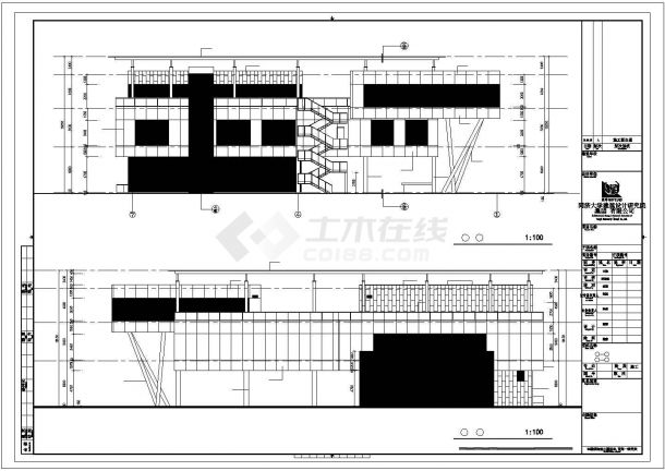 西安市某地产公司1970平米3层框架结构售楼中心建筑结构设计CAD图纸-图二