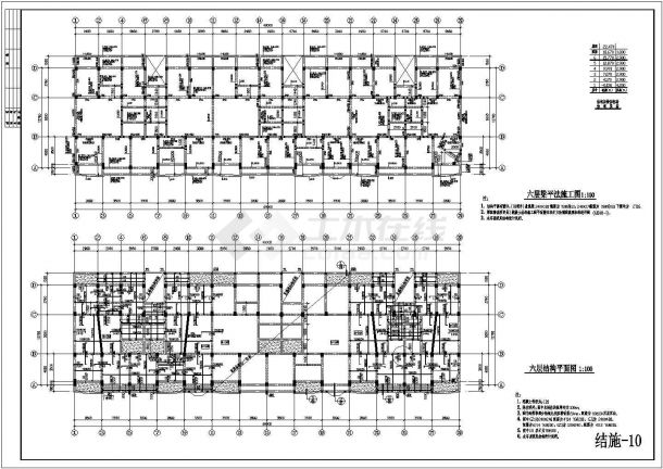 高层民房框架结构规划CAD套图-图一