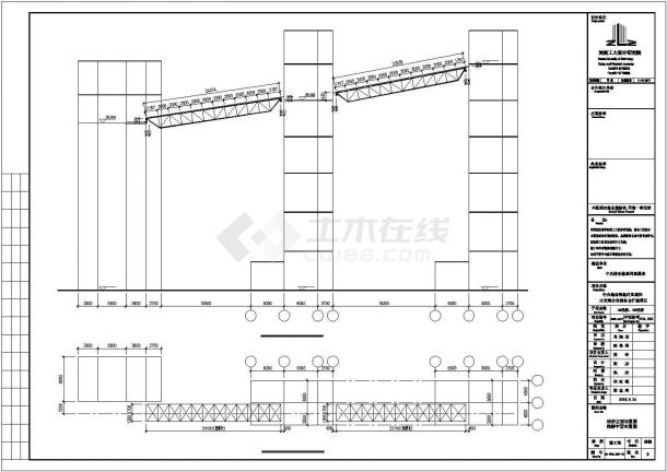 惠州市旭阳路某大型钢桁架结构栈桥全套结构设计CAD图纸-图一