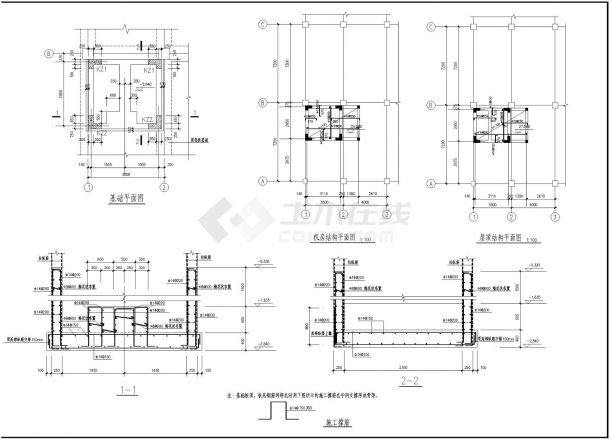 电梯井加固改造结构施工设计图-图一