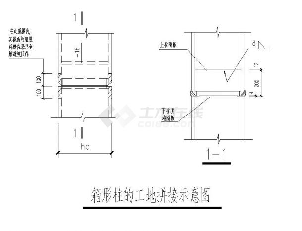 钢结构电梯井道及机房结构施工设计图-图二