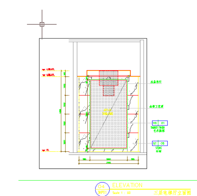 国际酒店电梯间建筑设计施工图