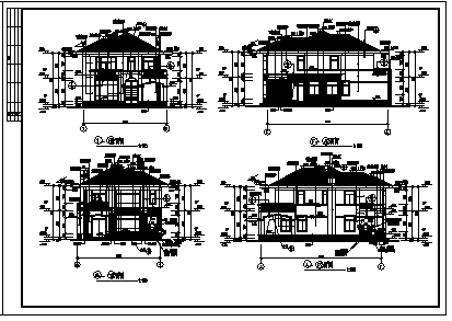 某二层框架结构欧式别墅建筑结构施工cad图_别墅施工-图一