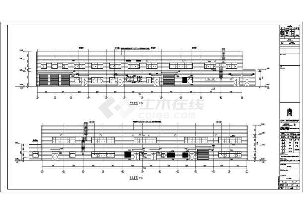台州某污水处理厂6270平米2层门式刚架+钢混结构厂房建筑设计CAD图纸-图一