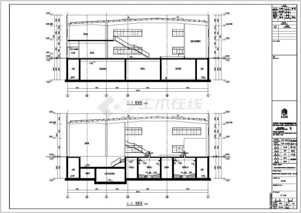 台州某污水处理厂6270平米2层门式刚架+钢混结构厂房建筑设计CAD图纸-图二