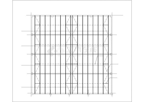 西安市泉孚新村单层钢结构村民文体中心全套结构设计CAD图纸-图一