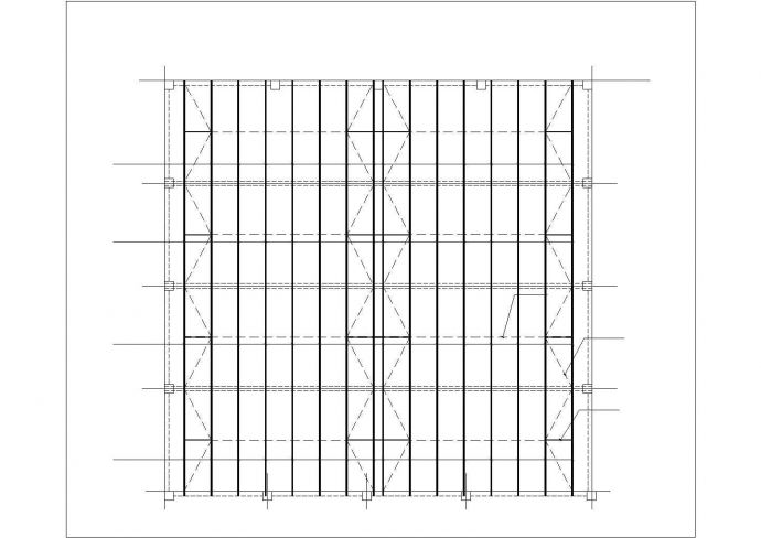 西安市泉孚新村单层钢结构村民文体中心全套结构设计CAD图纸_图1