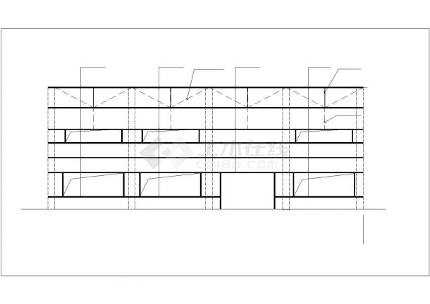 西安市泉孚新村单层钢结构村民文体中心全套结构设计CAD图纸-图二