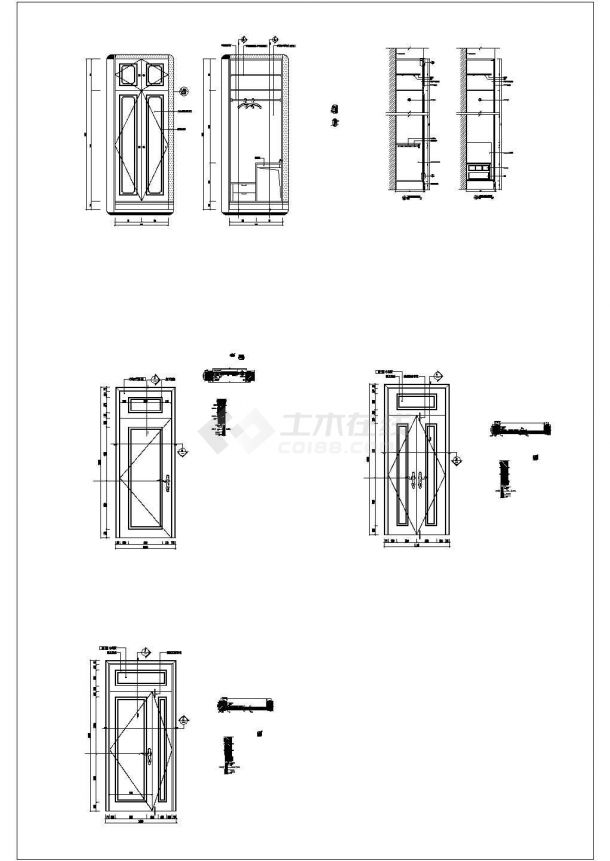 某大都会风格CAD设计施工图衣柜和门大橛图-图二
