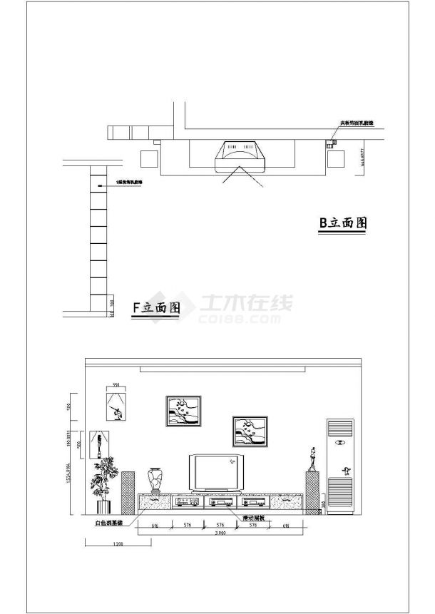 咸宁室内装修装修底商私人住宅楼设计CAD详细建筑施工图-图二