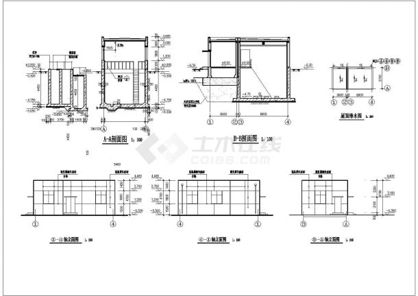 某泵房结构设计施工CAD图纸-图一