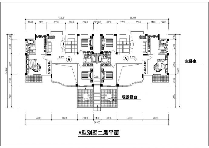 某高档叠加别墅建筑设计方案CAD图_图1