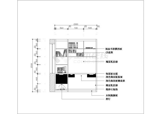 通化书柜小品底商私人住宅楼设计CAD详细建筑施工图-图一