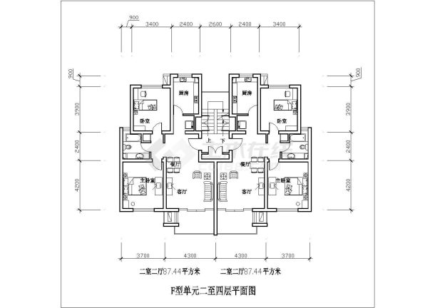 某二室二厅87平米CAD节点施工图纸-图一