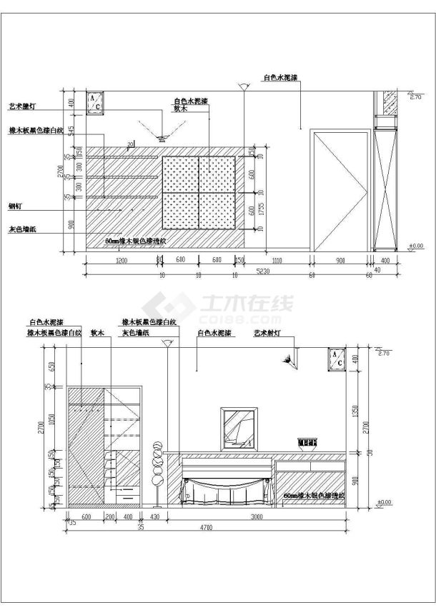 常德小孩房建筑详细设计全套施工cad图-图二