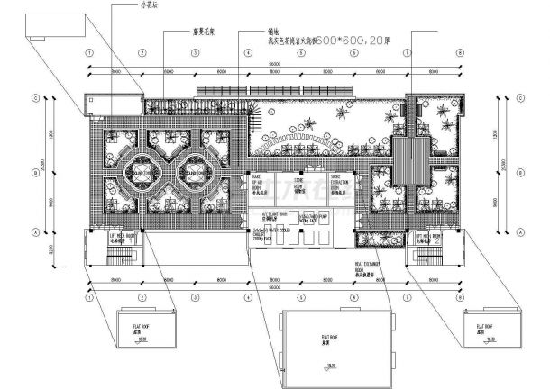 上海市杨浦区某高层办公楼的屋顶花园平面设计CAD图纸-图一