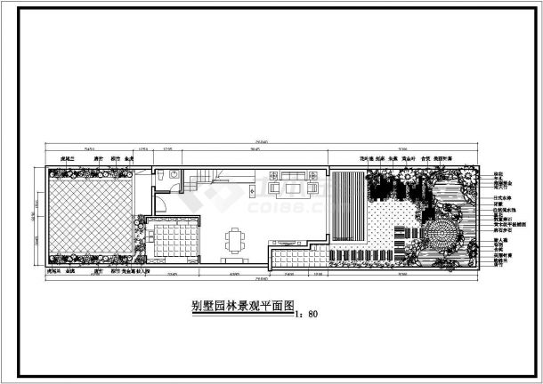 舟山市某村镇私人高档别墅内部园林景观平面设计CAD图纸（6套方案）-图一