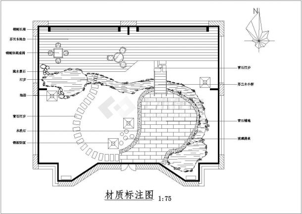 长春市某市政单位高层办公综合楼的屋顶景观花园平面设计CAD图纸-图一