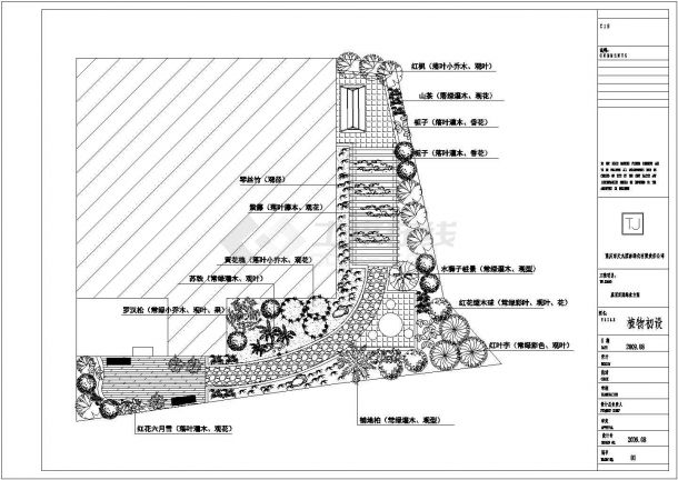 合肥工业大学研究生院实验楼屋顶景观花园平面设计CAD图纸-图二