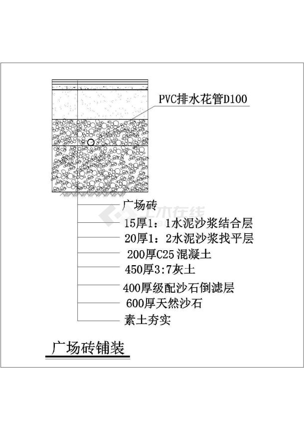 某园路CAD大样节点施工详细图-图二