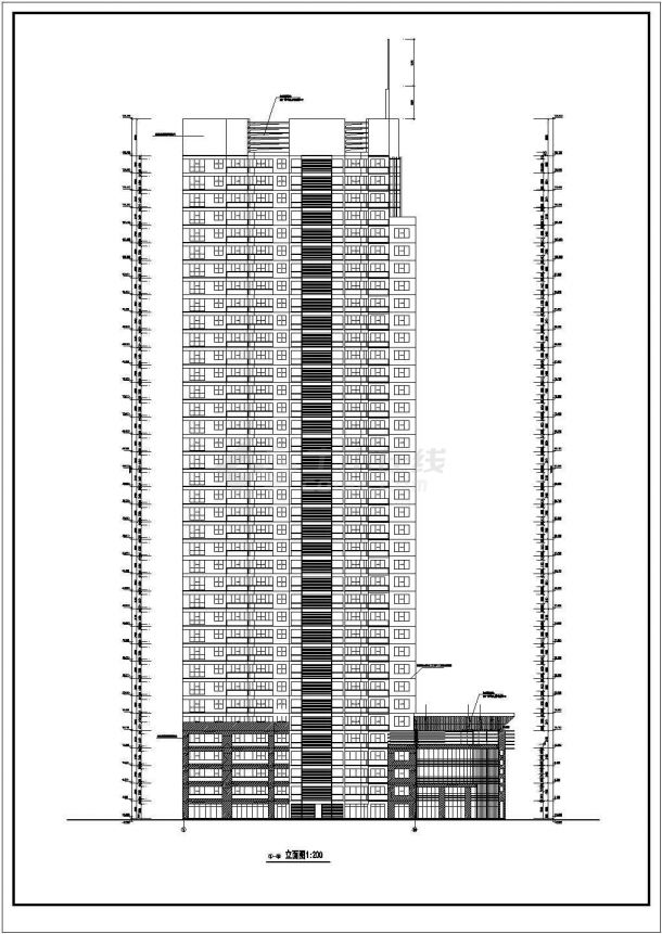 高层欧式别致住宅楼建筑设计施工图-图二