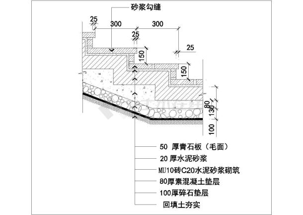 某台阶做法CAD详细平面施工-图一